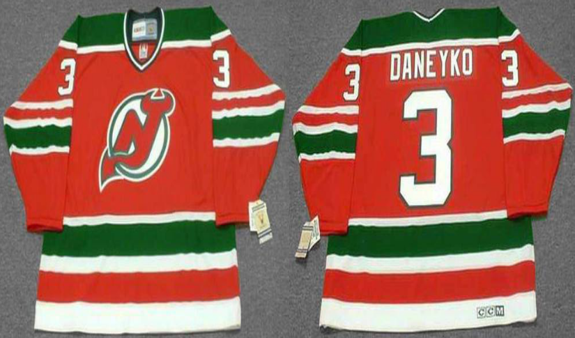 2019 Men New Jersey Devils #3 Daneyko red CCM NHL jerseys